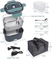 Boîte à lunch électrique double couche en acier inoxydable, chauffe-plat portable pour voiture et maison, avec sac de transport – Meilleure vente