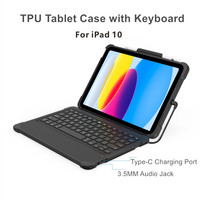 Wired Tablet Keyboard with Protection Case MFi Certified Plug for iPad Magnetic Detachable Rugged TPU Case with Stand