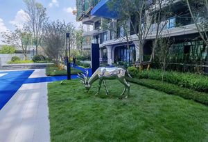 Sculpture en acier inoxydable poli miroir, statue d'animal en métal pour <span class=keywords><strong>jardin</strong></span>, cour, pelouse, paysage, décoration artistique - Product Image 2