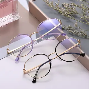 2024 New Arrival Fashion Women Transparent Spectacle Eyeglasses Man Computer Glasses Metal Frame Anti Blue Optical Clear Lens