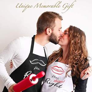 Cadeaux de mariage pour couple amoureux, tabliers sans manches ajustables, doux, sans AZO, écologiques, polyester/coton - Product Image 4