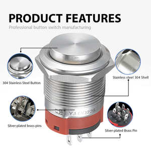 Interruttore a Pulsante Metallico GQ22BH 22MM ad Alta Pressione 1NO1NC <span class=keywords><strong>Senza</strong></span> Luce, Acciaio Inox Rivestito in Ottone Cromato Impermeabile, Campione Gratuito - Product Image 3