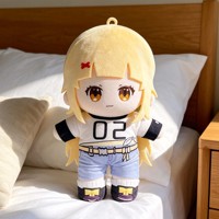 Maßgefertigte Anime Nekomimi Plüschpuppe mit Gestickten Gesichtszügen Kurzes Fleece-Gewebe 10cm 20cm Geschenk Hobby Sammlerstück Spielzeug