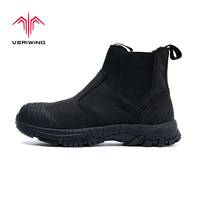 Chaussures de sécurité de haute qualité, anti-écrasement et anti-perforation, pour hommes, bottes de travail en cuir, embout en acier, industrielles
