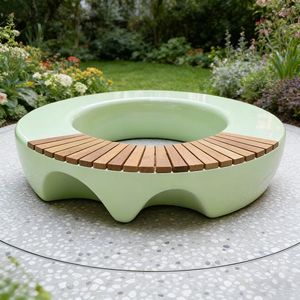 B081 Fiberglass Flowerpot Leisure Seat Combination Outdoor <b>Stool</b> Artistic Decorative Commercial Furniture Waiting Chair - Product Image 3