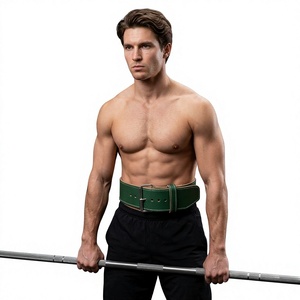 SAAR INDUSTRIES High Quality Gym Power <b>Belt</b> Unisex Green Leather Heavy Duty Non-Slip Strong Weightlifting <b>Belt</b> Training - Product Image 1