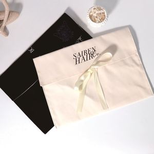 Sac enveloppe en velours de coton écologique durable avec logo personnalisé imprimé pour les voyages, les vêtements, les cosmétiques, les emballages cadeaux et les sacs anti-poussière - Product Image 3