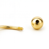 Piercings de Ombligo con Bola de Oro Amarillo JJ Bravo al por Mayor, Bonitos, de 9k, 10k, 14k, 18k, con Poste de 12mm para Mujeres y Hombres, Regalo