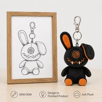 Portachiavi Personalizzato con Coniglietto di Peluche, Morbido Pupazzo a Forma di Coniglio Ciclope, Regalo Boutique, Basso MOQ, Supporto OEM ODM