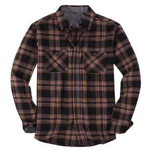 Camisas informales de manga larga con botones para hombre, camisa a cuadros de franela de leñador personalizada con bordado de logotipo - Product Image 3