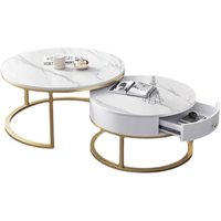 Table basse en pierre de luxe nordique, avec rangement, extensible, moderne et minimaliste, en fer, pour salon, maison, petit appartement
