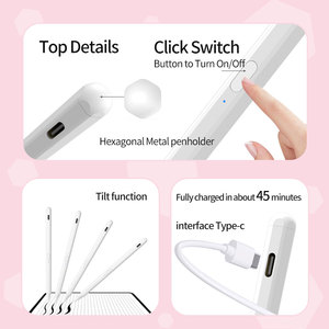 Stylet magnétique hexagonal actif DIHAO 022A <span class=keywords><strong>pour</strong></span> <span class=keywords><strong>iPad</strong></span> <span class=keywords><strong>Pro</strong></span>/Air avec sensibilité à l'inclinaison, rejet de la paume, rechargeable, <span class=keywords><strong>pour</strong></span> <span class=keywords><strong>iPad</strong></span> Note - Product Image 3
