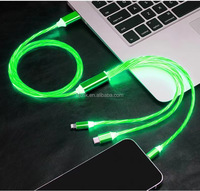 Câble de charge 3-en-1 LED lumineux en PVC souple pour téléphones, appareils photo et imprimantes, charge rapide 6A en cuivre pur – Grande Vente