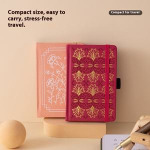 Petit carnet A6 portable, livre de poche, pages intérieures à points colorés, personnalisable, rétro, avec dorure, agenda - Product Image 5