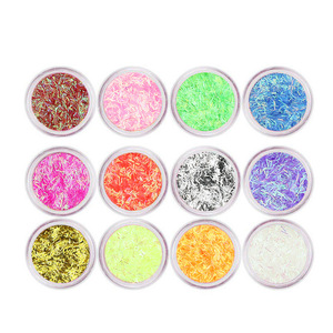 กลิตเตอร์ตกแต่งเล็บและเพชรประดับผสมผงเลเซอร์ ผงฝุ่น และผงสีสดใส 6 สี/ชุด - Product Image 6