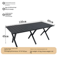 Tables pliantes d'extérieur en acier au carbone, design moderne et épuré, portables pour le camping, les pique-niques et la vente ambulante