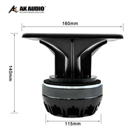 Haut-parleur de klaxon AK-HD344, tweeter, 1 pouce, bobine vocale de 25 mm, 4Ω, 50W RMS, 380W Max, 90dB, haut-parleur de klaxon piézoélectrique pour voiture, noir