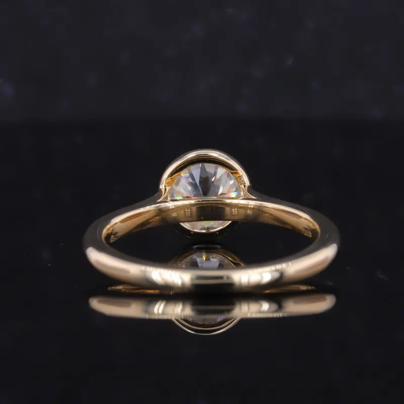 Modische farbige Edelstein-Smaragd-Rubin-Safir-Schmuckringe 6,5 MM 1 CT runde Form EX-Schnitt Moissaniten Silber-Goldring