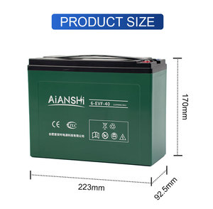 Batterie au plomb scellée sans entretien <span class=keywords><strong>12V</strong></span> 40AH VRLA pour chariot élévateur <span class=keywords><strong>électrique</strong></span>, AGV, nacelle élévatrice <span class=keywords><strong>à</strong></span> ciseaux AIANSHI, cycle profond <span class=keywords><strong>12V</strong></span> 40AH - Product Image 2