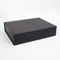 Kotak Kertas Keras Lipat Hitam Satu Bagian dengan Tutup Lipat Magnetik untuk Kemasan Hadiah Bunga Grosir