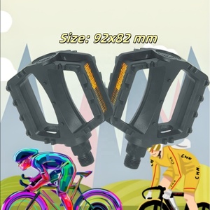 Pédales de vélo ultralégères et durables pour enfants noires, réflecteur <span class=keywords><strong>orange</strong></span>, matériau PP antidérapant, résistant à l'eau, pour vélo de ville, <span class=keywords><strong>VTT</strong></span>, BMX - Product Image 2