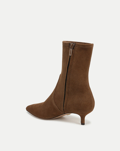 Factory Direct Winter Autumn Women Brown Suede <strong>Ankle</strong> <strong>Boots</strong> Pointed Toe <strong>Kitten</strong> <strong>Heel</strong> Custom Logo Office Casual Wholesale OEM ODM - Product Image 3