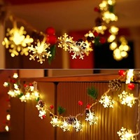LED-Schneeflocken-Eiszapfen-Lichter, batteriebetrieben, aus Kunststoff, hängende Dekoration für Schaufenster, Geburtstag, Weihnachten, Heim-Atmosphäre.