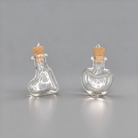 Jolies fioles en verre avec bouchon en liège, différentes formes, mini-bouteilles à vœux en verre transparent avec bouchon en liège