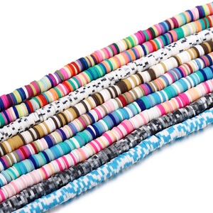 Ceramic Shard Beads 6mm Round Loose Beads For Bracelet Making DIY Jewelry Accessories <b>Spacer</b> Beads Multicolor Flat Bead Clay - Product Image 1