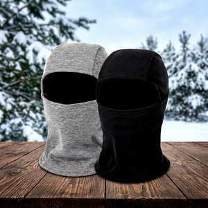 Balaclava unisexe, masque intégral gris et noir, pour l'extérieur, hiver, chaud, coupe-vent, 100% polyester, adulte, 56-58 cm - Product Image 6
