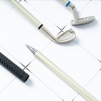 Mini jeux de golf de bureau ensemble de stylo à bille cadeaux drôles pour golfeur Golf Club ensemble de stylos à bille en métal avec vert