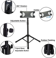 Support de tablette portable réglable en hauteur de 21,6 à 57 pouces, support de tablette rotatif à 360 degrés pour appareils de 5 à 12,9 pouces