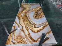 Revêtement mural effet marbre classique de luxe, épaisseur 2,5 mm 3 mm, longueur personnalisée, feuille d'or, résistant aux UV, imperméable, écologique, pour salle à manger et salon