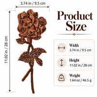 Applique Rose en Satin Marron Perlé Fait Main - Patch Brodé Floral à Coudre pour Vêtements, Sacs, Décoration Intérieure et Projets DIY
