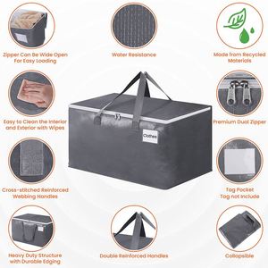 Sac de Rangement Grande Capacité pour Déménagement, Sac de Voyage Extra Large en PP Tissé avec Fermeture Éclair – Offre Spéciale - Product Image 3