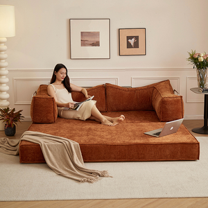 أريكة سرير Teddy بتصميم ريترو قابلة للطي ومزدوجة الاستخدام بنمط خليط الألوان، وحدة ضغط لغرفة المعيشة - Product Image 3