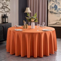 Nappe de luxe en polyester ronde, doublement rembourrée, en satin uni, personnalisable, durable, pour hôtel, mariage, banquet et utilisation en extérieur