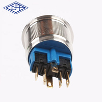 22mm 1NO 1NC interrupteurs métalliques momentanés étanches 12v lumière LED 5A 250V T85 interrupteur à bouton-poussoir en métal autobloquant