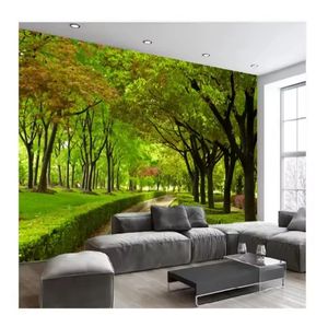 Papier Peint Personnalisé Moderne 3d Belle Grande Murale d'<span class=keywords><strong>Avenue</strong></span> Bordée d'Arbres Décor à la Maison Papier Peint Photo Pour le Salon - Product Image 1