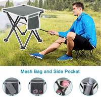 Woqi — chaise pliante portable, tabouret de pêche en acier inoxydable pour voyage plage camping