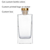 Bouteille diffuseur de parfum 150ml bouteille en verre d'huile bâtonnets de roseau personnalisés et boîte vente en gros