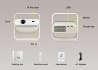 Nouveauté 2025, projecteur intelligent LCD Wupro/ODM NSL03, 400 lumens ANSI, HDR10+, ajustement automatique de l'écran, 1080p natif, mini projecteur compact