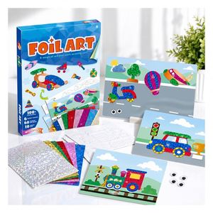 Vehicle Adventure DIY Foil Art <b>Kit</b> Reflective Car <b>Train</b> Airplane Cards Hands on Activity Travel Toy for Children - Product Image 1