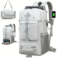 Sac à dos de voyage convertible 3-en-1 avec logo personnalisé, approuvé pour les vols, pour la randonnée, avec compartiment à chaussures séparé et port USB