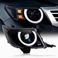 Feux de voiture pour Hilux VIGO, phares LED 2011-2014, feux de jour, clignotants, feux de route, ensemble de lentilles optiques