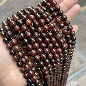 ลูกปัดหินโกเมนสีส้มธรรมชาติขนาด 6-10 มม. รูปทรงกลมขัดเงา ทนทาน สำหรับทำสร้อยข้อมือ สร้อยคอ งานฝีมือ ของขวัญ หรือใส่ในชีวิตประจำวัน - Product Image 2