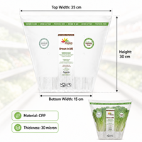 Sacs d'emballage transparents trapézoïdaux pour légumes, personnalisables avec logo, manchons alimentaires pour laitues, pour l'emballage de produits frais