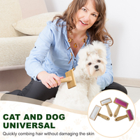 Brosse à lisser en bambou avec LOGO personnalisé pour chiens et animaux de compagnie peigne brosse ergonomique pour chien brosses de toilettage en bois écologique peigne pour chat en bambou