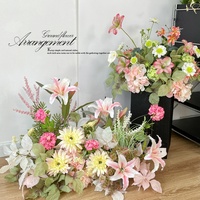 Composition florale artificielle de haute qualité, réaliste, imperméable et longue durée, pour allées de cérémonie, rangées florales en soie pour événements