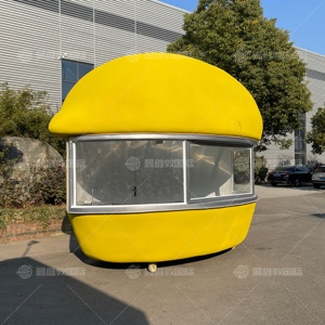 Food Truck a Forma di Limone, Carretto Mobile Creativo per Snack, Rimorchio Alimentare Personalizzato in Vetroresina a Forma di Limone, Veicolo per Vendita di Cibo da Strada all'Aperto - Product Image 5